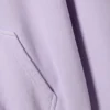 Boxy Cotton Fleece Hoodie – Washed Light Purple