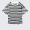 Boxy Cotton T-Shirt – Black & White Stripes
