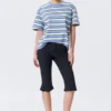 Boxy Cotton T-Shirt – Blue & White Stripe Boxy Cotton T-Shirt – Blue & White Stripe
