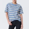 Boxy Cotton T-Shirt – Blue & White Stripe Boxy Cotton T-Shirt – Blue & White Stripe