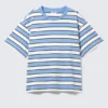Boxy Cotton T-Shirt – Blue & White Stripe Boxy Cotton T-Shirt – Blue & White Stripe