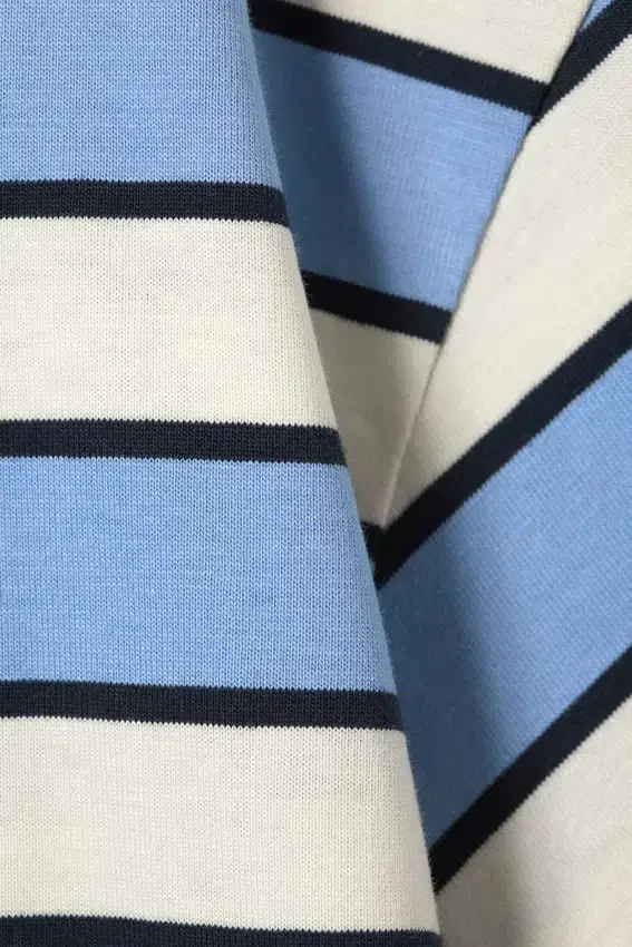 Boxy Cotton T-Shirt – Blue & White Stripe Boxy Cotton T-Shirt – Blue & White Stripe
