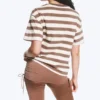 Boxy Cotton T-Shirt – White/Brown/Peach Stripe Boxy Cotton T-Shirt – White/Brown/Peach Stripe