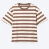 Boxy Cotton T-Shirt – White/Brown/Peach Stripe Boxy Cotton T-Shirt – White/Brown/Peach Stripe