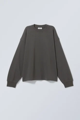 Boxy Crew Neck Sweatshirt – off Black