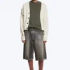 Boxy Distressed Knitted Cardigan – Beige Boxy Distressed Knitted Cardigan – Beige
