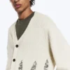 Boxy Distressed Knitted Cardigan – Beige Boxy Distressed Knitted Cardigan – Beige