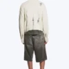 Boxy Distressed Knitted Cardigan – Beige Boxy Distressed Knitted Cardigan – Beige