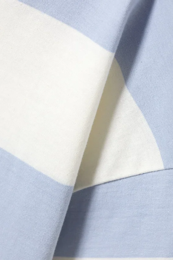 Boxy Fit Printed T-Shirt – Light Blue & White Stripe – 28 Boxy Fit Printed T-Shirt – Light Blue & White Stripe – 28