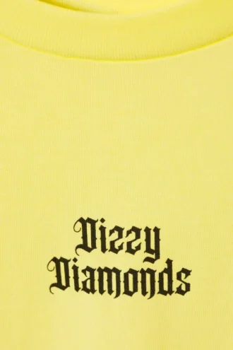 Boxy Fit Printed T-Shirt – Light Yellow – Dizzy Diamonds