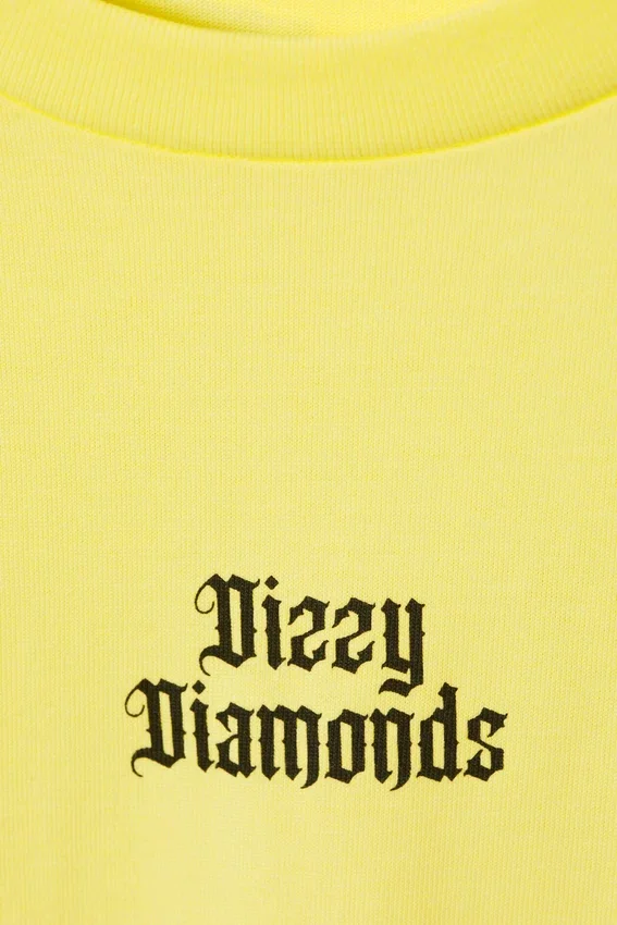 Boxy Fit Printed T-Shirt – Light Yellow – Dizzy Diamonds Boxy Fit Printed T-Shirt – Light Yellow – Dizzy Diamonds