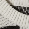 Boxy Graphic Jacquard Sweater – Dirty White – Square Pattern Boxy Graphic Jacquard Sweater – Dirty White – Square Pattern