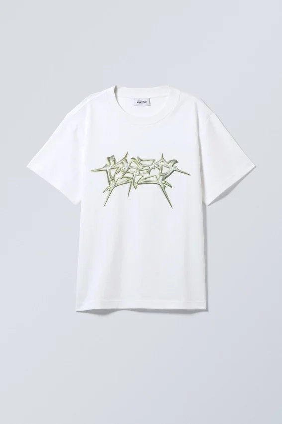 Boxy Graphic Printed T-Shirt – White – Blades of Metal Boxy Graphic Printed T-Shirt – White – Blades of Metal