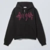 Boxy Graphic Zip Hoodie – Spike Error Logo Boxy Graphic Zip Hoodie – Spike Error Logo