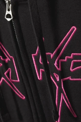 Boxy Graphic Zip Hoodie – Spike Error Logo