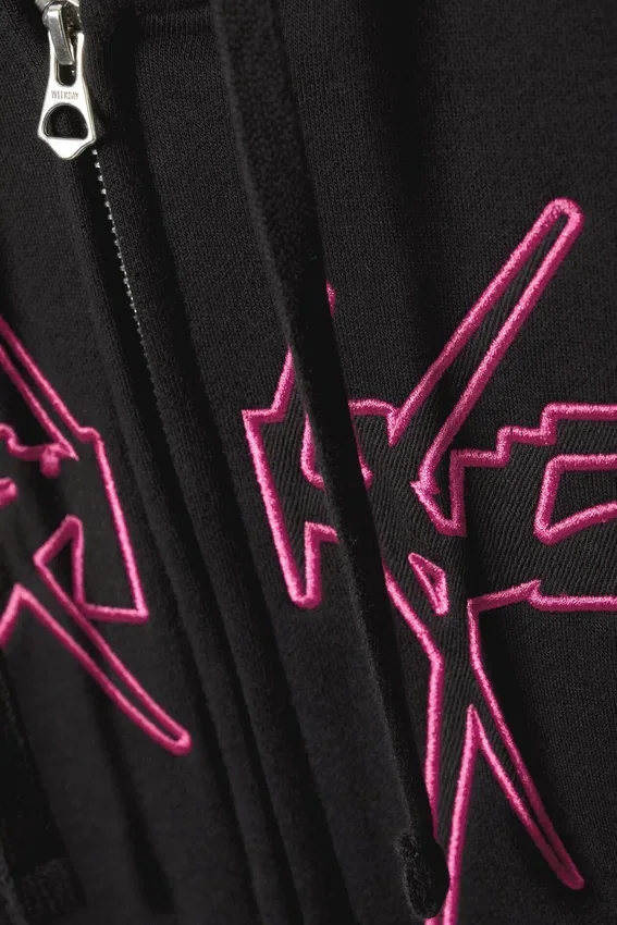 Boxy Graphic Zip Hoodie – Spike Error Logo Boxy Graphic Zip Hoodie – Spike Error Logo