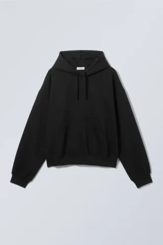 Boxy Heavyweight Hoodie – Black