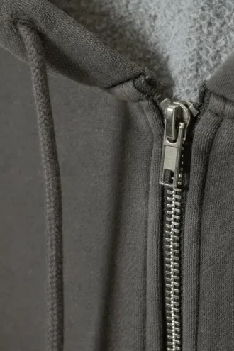 Boxy Heavyweight Zip Hoodie – Dark Grey