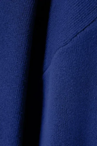 Boxy Knitted Cotton Sweater – Bright Blue