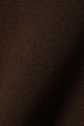 Boxy Knitted Cotton Sweater – Dark Brown