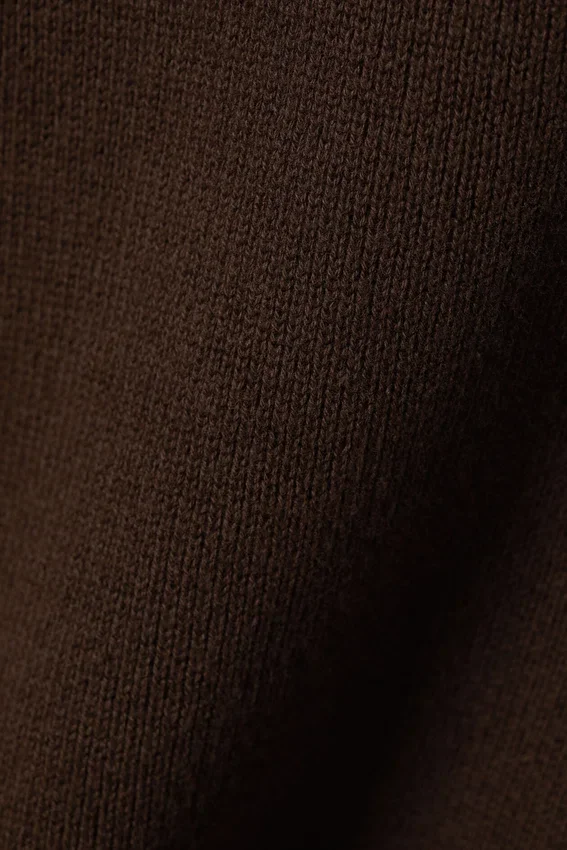 Boxy Knitted Cotton Sweater – Dark Brown Boxy Knitted Cotton Sweater – Dark Brown