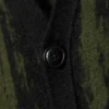 Boxy Knitted Graphic Cardigan – Black/Dark Khaki Green