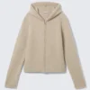 Boxy Knitted Zip Hoodie – Beige Boxy Knitted Zip Hoodie – Beige