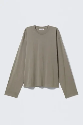 Boxy Long Sleeve T-Shirt – Grey