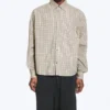 Boxy Long-Sleeved Cotton Poplin Shirt – Beige Check Boxy Long-Sleeved Cotton Poplin Shirt – Beige Check