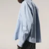 Boxy Long-Sleeved Cotton Poplin Shirt – Checked Blue Boxy Long-Sleeved Cotton Poplin Shirt – Checked Blue