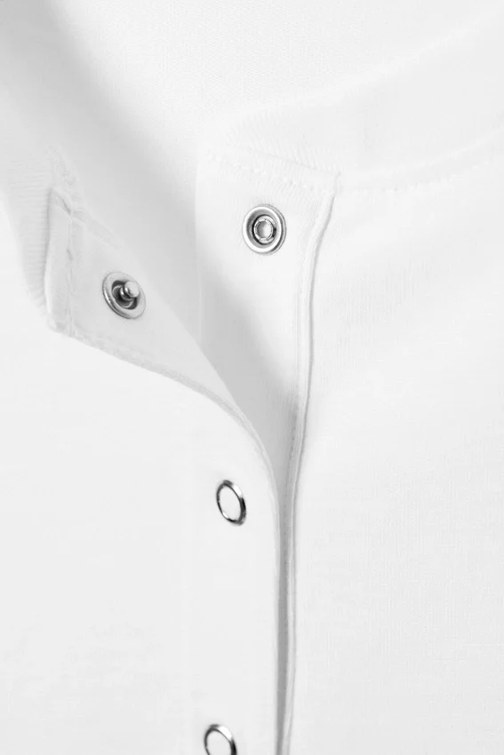 Boxy Long-Sleeved Henley T-Shirt – White Boxy Long-Sleeved Henley T-Shirt – White