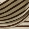 Boxy Long-Sleeved Mock Turtleneck Top – Beige & Dark Brown Stripes