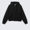 Boxy Midweight Zip Hoodie – Black Boxy Midweight Zip Hoodie – Black