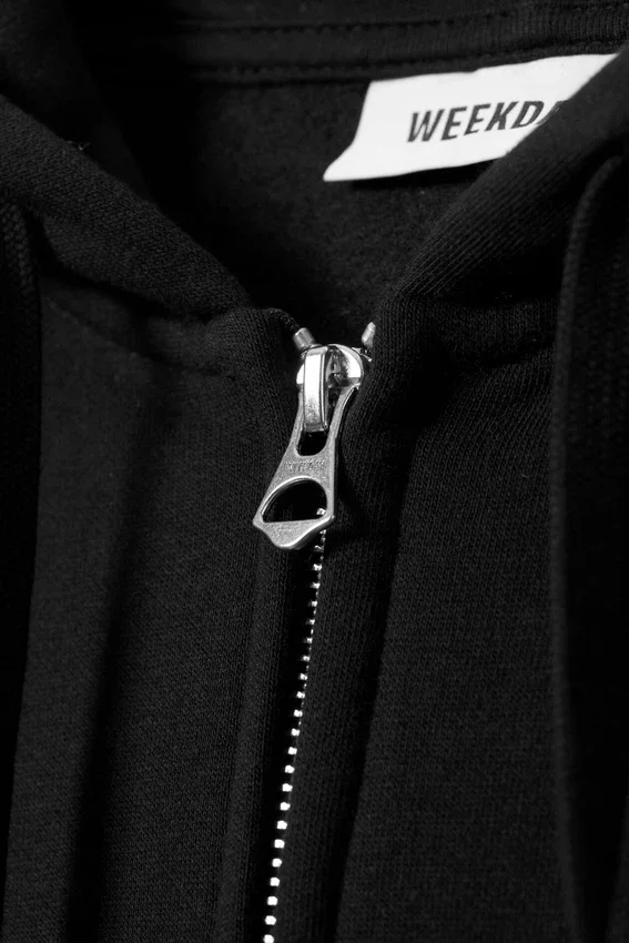Boxy Midweight Zip Hoodie – Black Boxy Midweight Zip Hoodie – Black