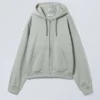 Boxy Midweight Zip Hoodie – Dusty Grey Boxy Midweight Zip Hoodie – Dusty Grey