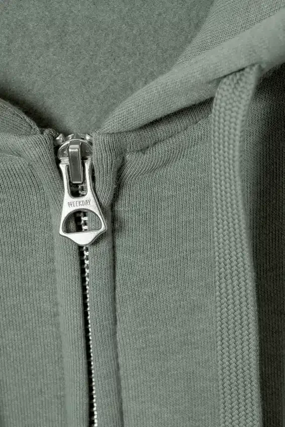Boxy Midweight Zip Hoodie – Dusty Grey Boxy Midweight Zip Hoodie – Dusty Grey