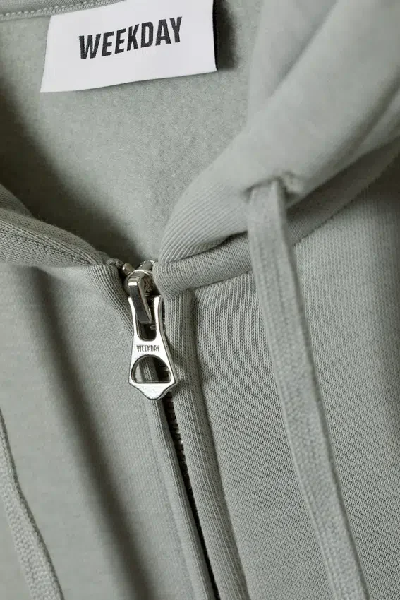 Boxy Midweight Zip Hoodie – Dusty Grey Boxy Midweight Zip Hoodie – Dusty Grey