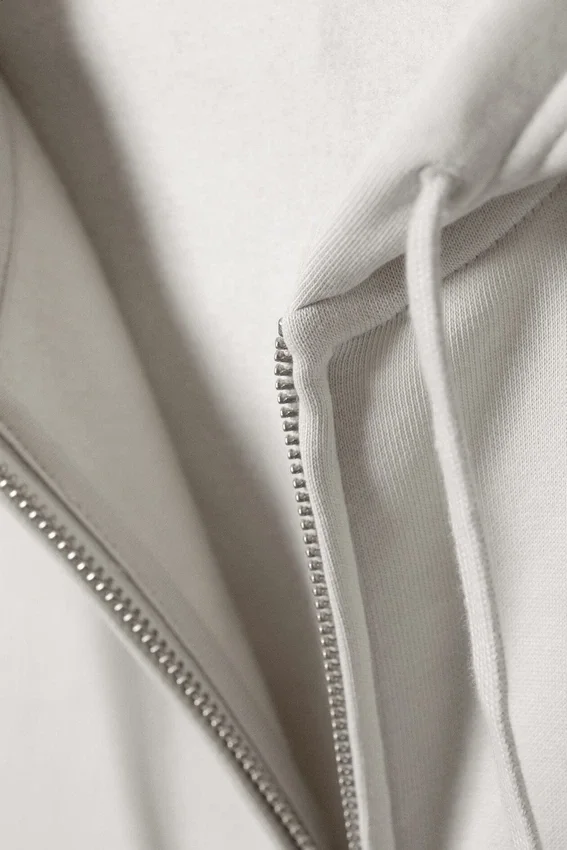 Boxy Midweight Zip Hoodie – Light Dusty Grey Boxy Midweight Zip Hoodie – Light Dusty Grey