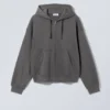 Boxy Midweight Zip Hoodie – off Black Boxy Midweight Zip Hoodie – off Black