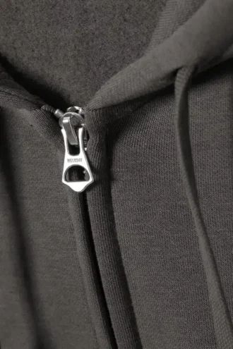 Boxy Midweight Zip Hoodie – off Black