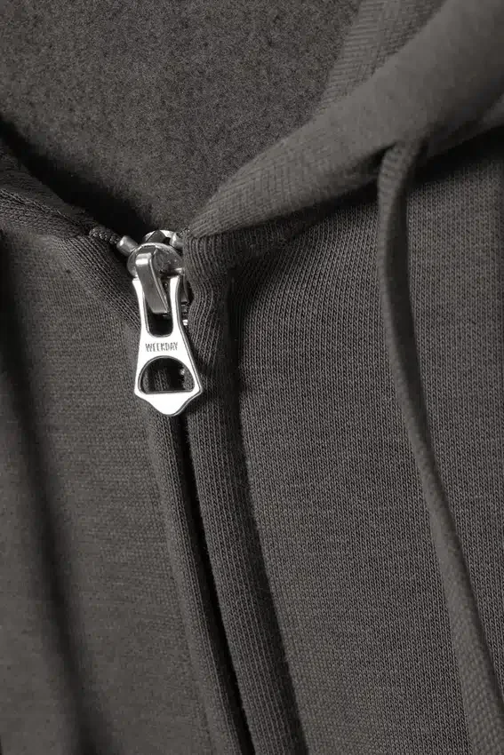 Boxy Midweight Zip Hoodie – off Black Boxy Midweight Zip Hoodie – off Black