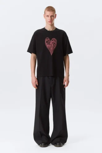 Boxy Printed Graphic T-Shirt – Black – Heart of Energy