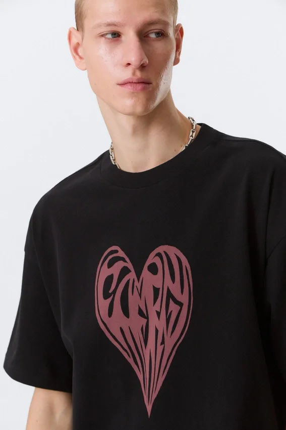 Boxy Printed Graphic T-Shirt – Black – Heart of Energy Boxy Printed Graphic T-Shirt – Black – Heart of Energy