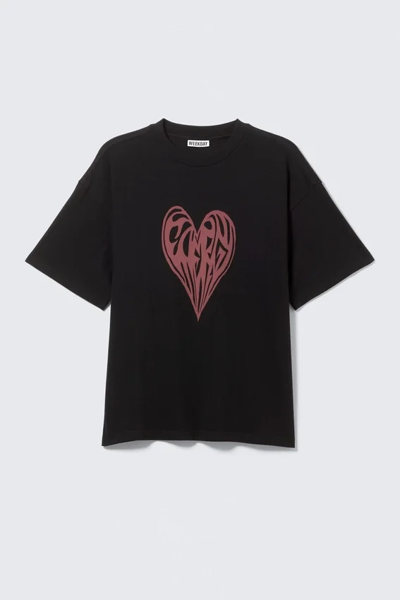 Boxy Printed Graphic T-Shirt – Black – Heart of Energy Boxy Printed Graphic T-Shirt – Black – Heart of Energy