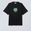 Boxy Printed Graphic T-Shirt – Black – the Frog is Here Boxy Printed Graphic T-Shirt – Black – the Frog is Here