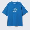 Boxy Printed Graphic T-Shirt – Blue – Sadphant