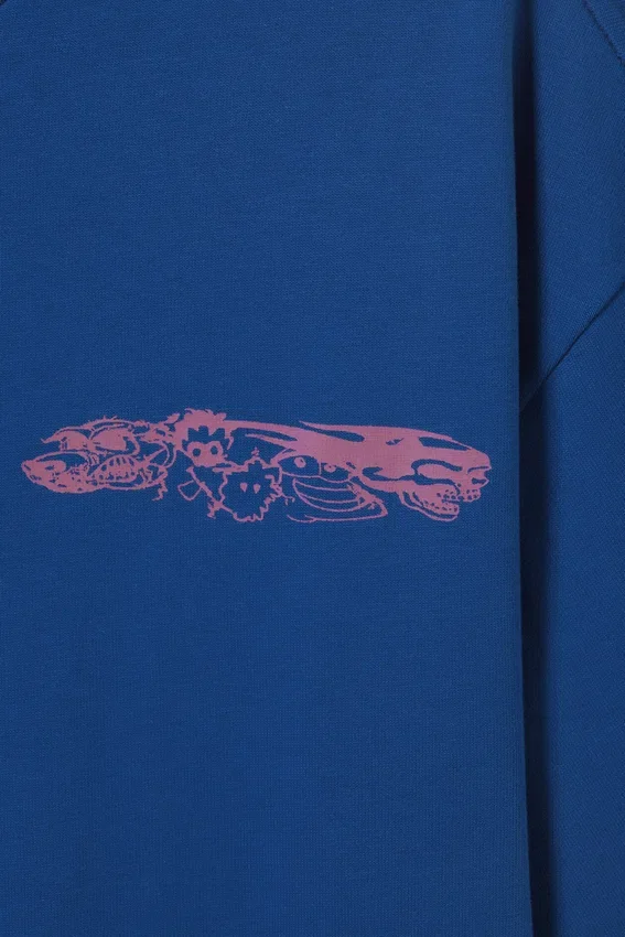 Boxy Printed Graphic T-Shirt – Bright Blue – Four Man Gang Boxy Printed Graphic T-Shirt – Bright Blue – Four Man Gang