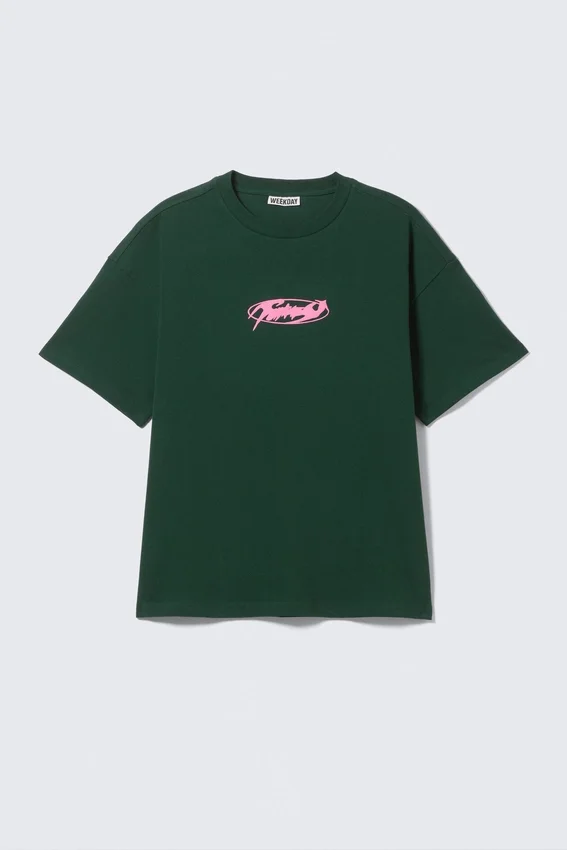 Boxy Printed Graphic T-Shirt – Dark Green – Fntsy Boxy Printed Graphic T-Shirt – Dark Green – Fntsy
