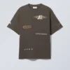 Boxy Printed Graphic T-Shirt – Dark Grey – Sports Logo Boxy Printed Graphic T-Shirt – Dark Grey – Sports Logo