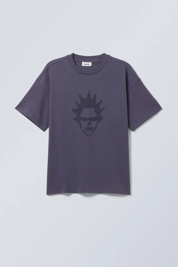 Boxy Printed Graphic T-Shirt – Dark Purple – Hello Man Boxy Printed Graphic T-Shirt – Dark Purple – Hello Man